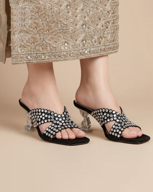 Midnight Crystal Luxe Mule