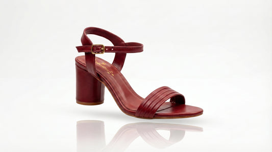 Dark Maroon Strappy Sandals