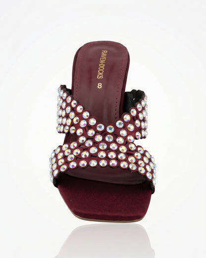 Maroon Midnight Crystal Luxe Mule