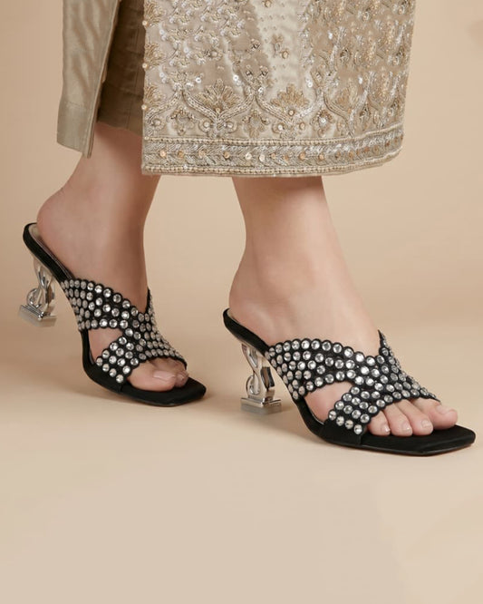 Midnight Crystal Luxe Mule