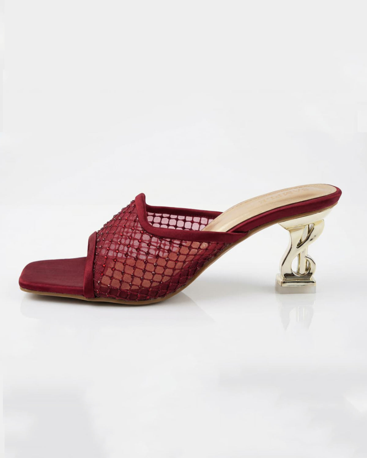 Elegant Maroon Open Toe Mules
