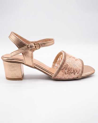 Champagne Crystal Mesh Heels (peach)