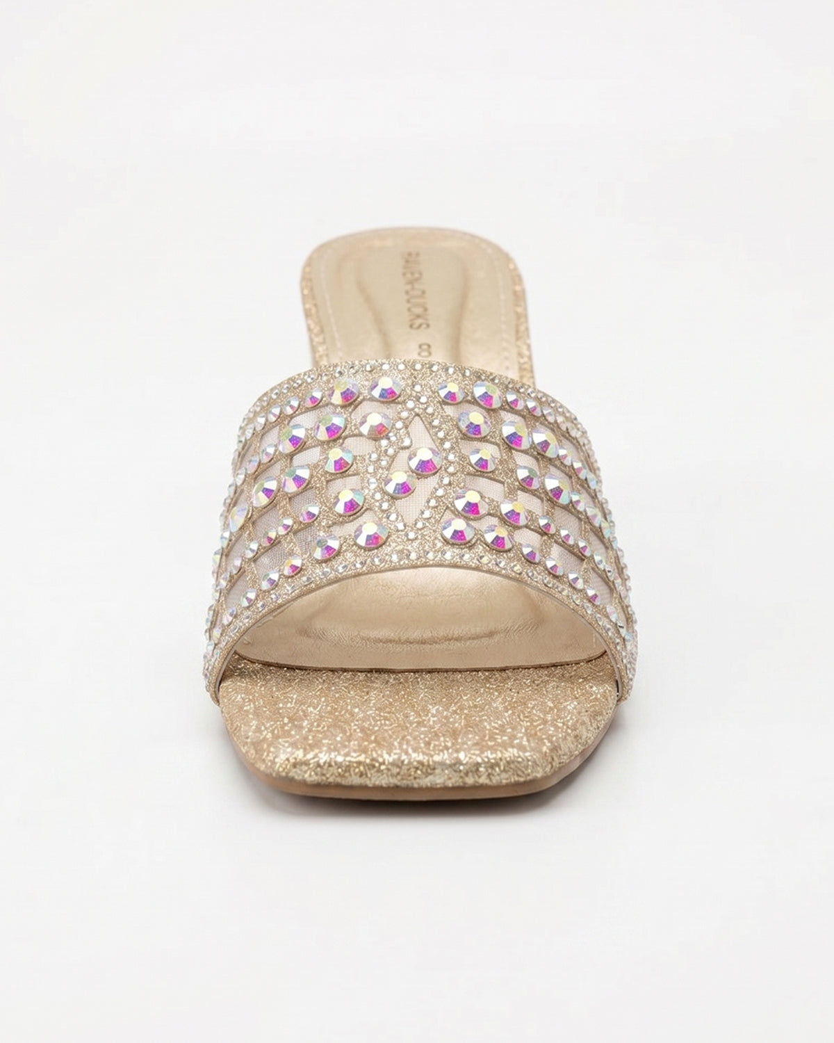 Champagne Crystal Mesh Heels (Golden)